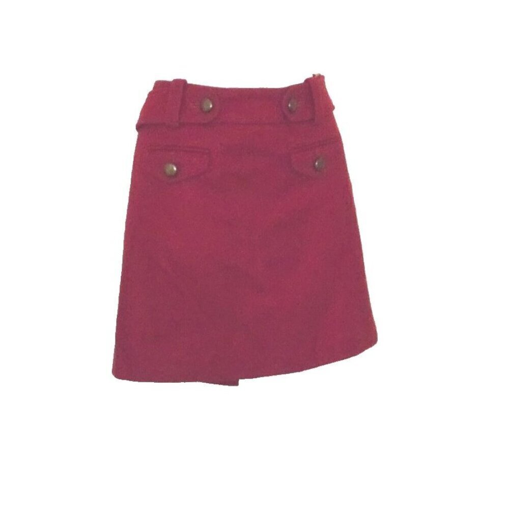 J. Crew Wool Blend red Mini Skirt women's Size 6